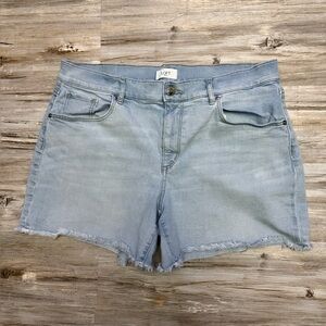LOFT Outlet Jean Shorts Women 12 Light Blue Wash Boyfriend Cut Off Stretch